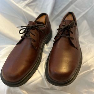 ECCO Men's Leather Shock Point Lace Oxford Dress Shoes Brown Size Euro 44 US 10